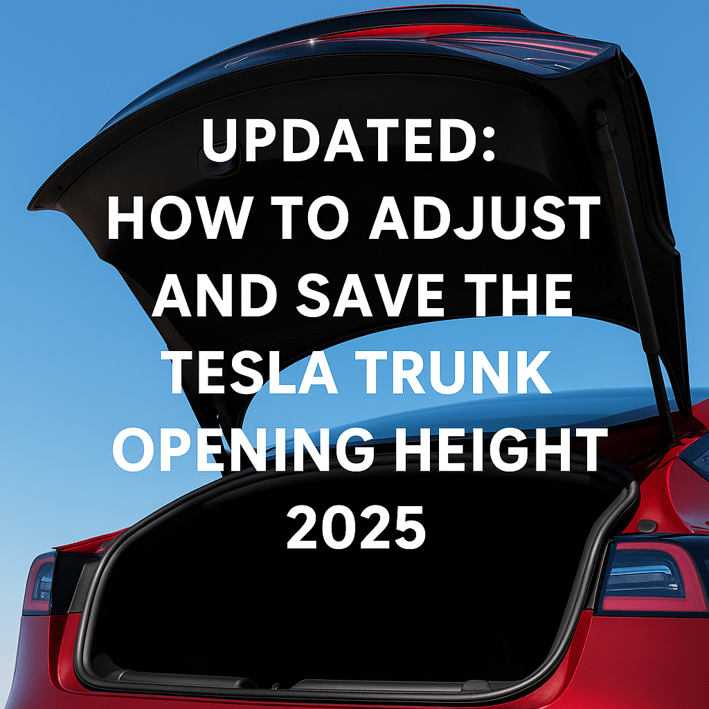 How to Adjust and Save the Tesla Trunk Opening Height ? July, 2025