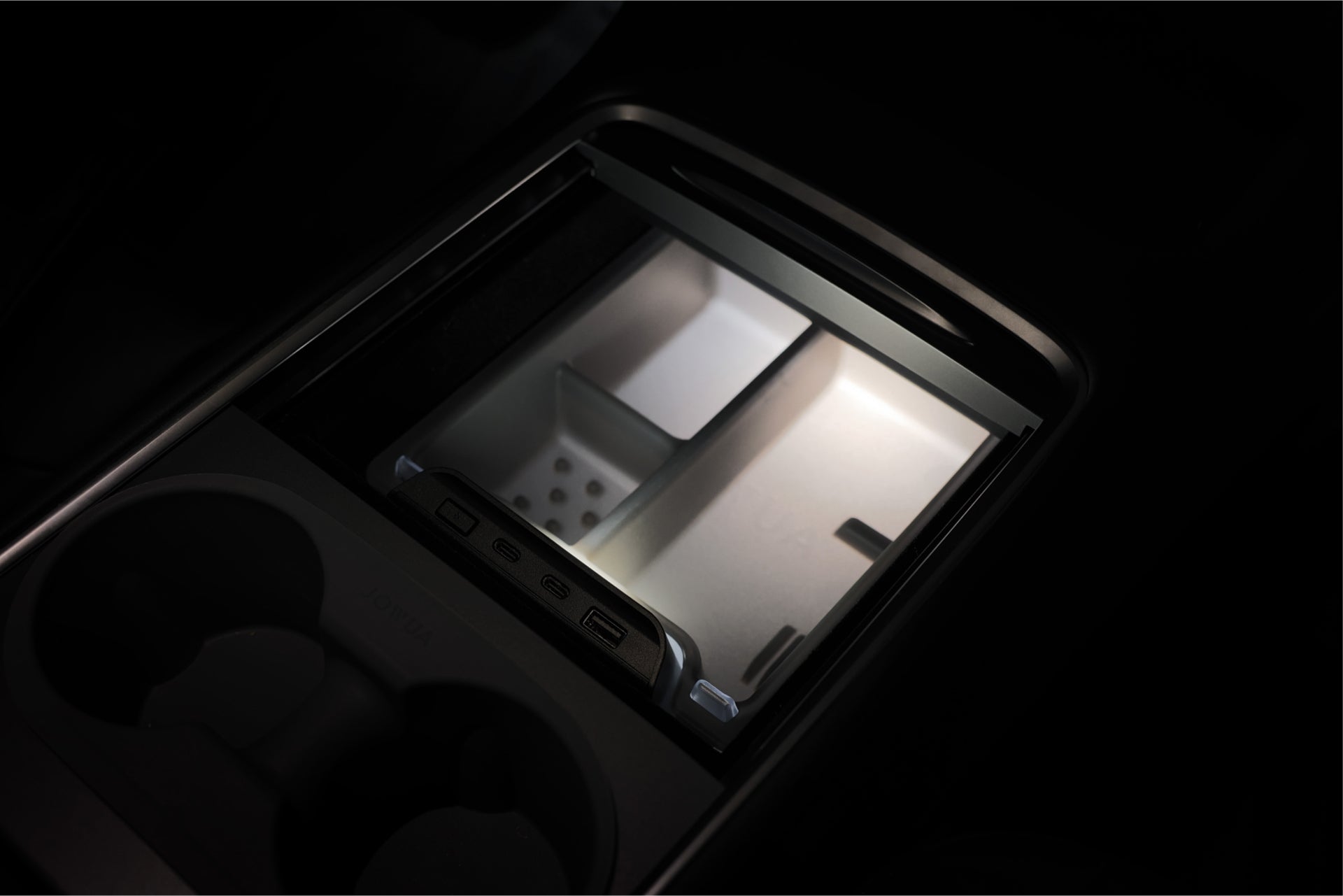 center console organizer 3 compartments with transparent design