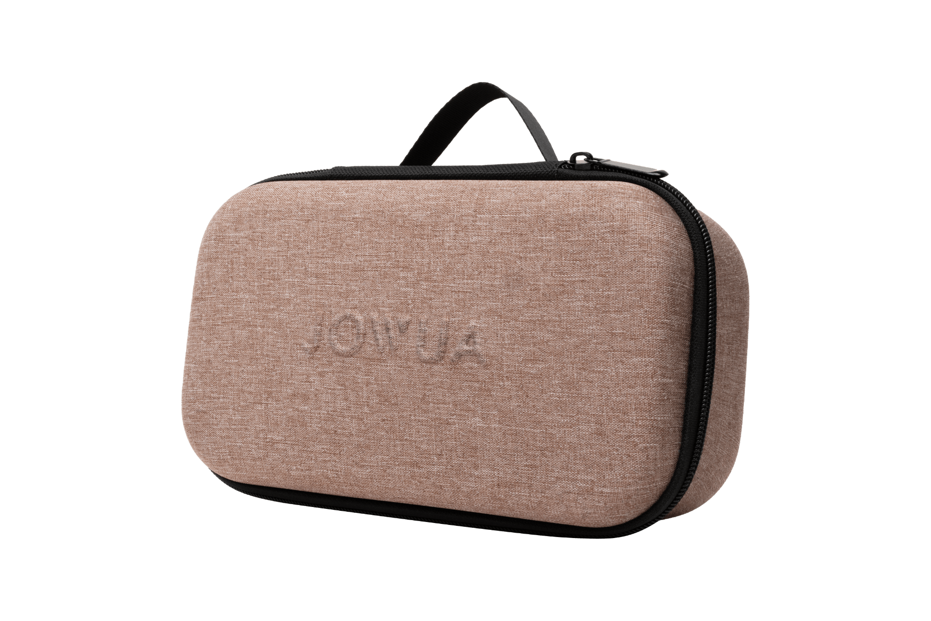 A rectangular brown fabric carrying case with a top handle and black zipper, designed for your JOWUA Portable Air Compressor + Charging Solution Kit. The brand "JOWUA" is embossed on the front.