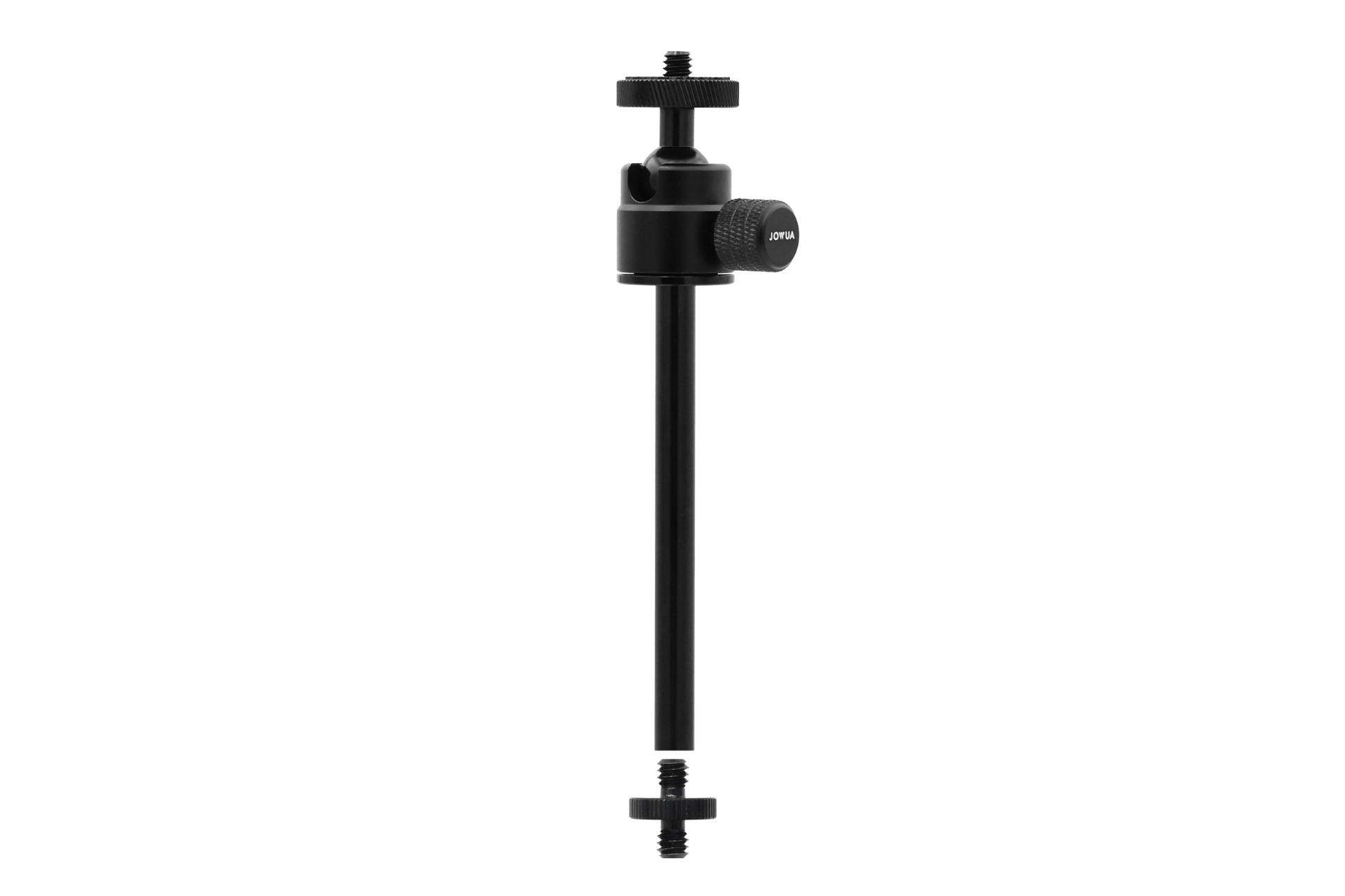 The JOWUA Tesla Charging Essentials Set – Apple Accessory Kit for Model 3 Highland (2024+)/Y Juniper (2025+) includes a black adjustable arm with ball head, tightening knob, and screw threads for attaching MagSafe accessories or cameras.