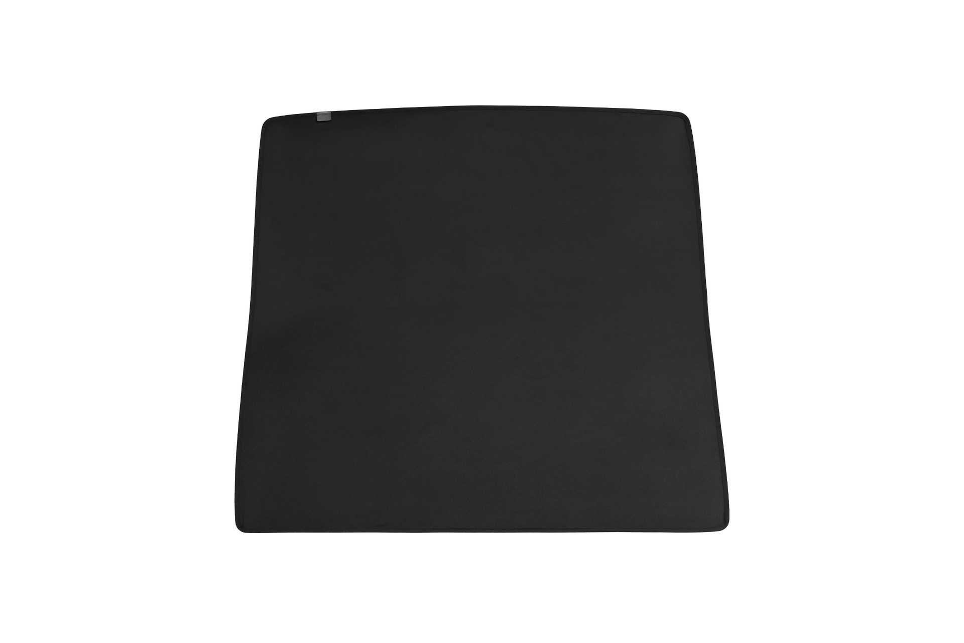 The JOWUA Cybertruck Glass Roof Sunshade features a sleek, rectangular black design with rounded corners, resembling a stylish mesh fabric and providing UV protection.