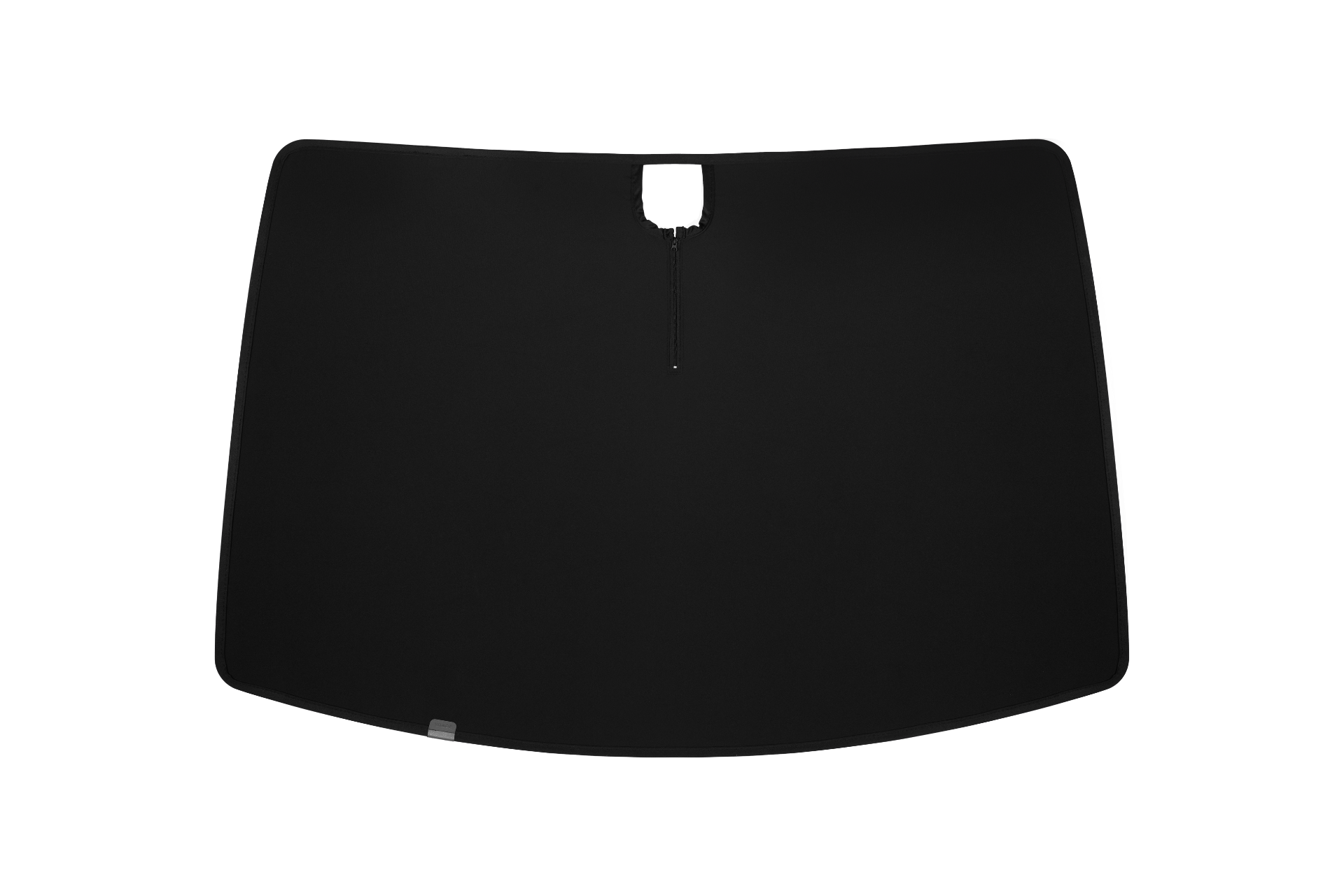 Introducing the JOWUA Windshield Sunshade for Model Y: A sleek and minimalist design featuring a black, rectangular shape with a seamless attachment system. This sunshade offers outstanding UV protection, ensuring you stay cool and safe while driving.