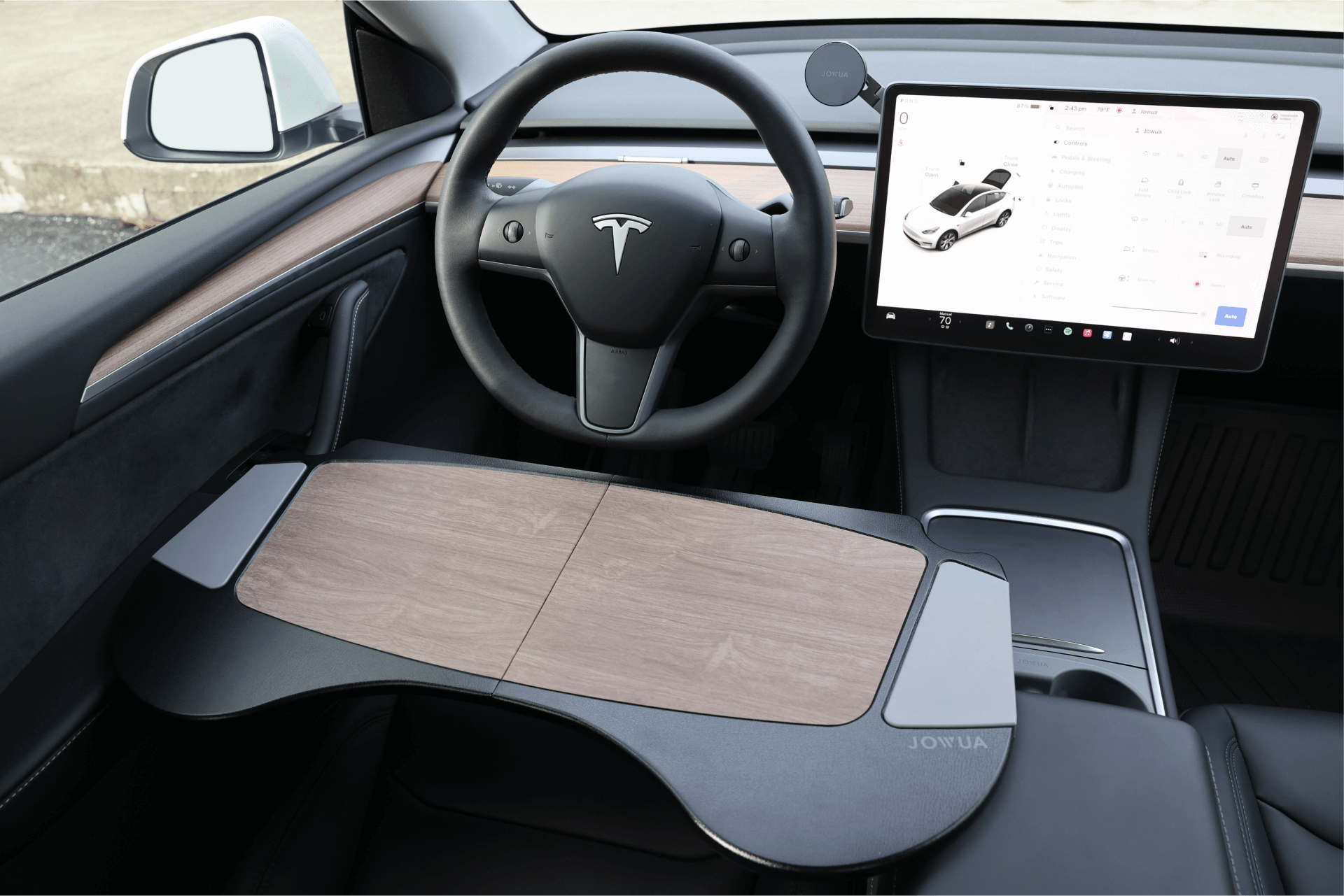 Car Steering Wheel Table Tray for Tesla Model 3/X/S/Y Wood Desk