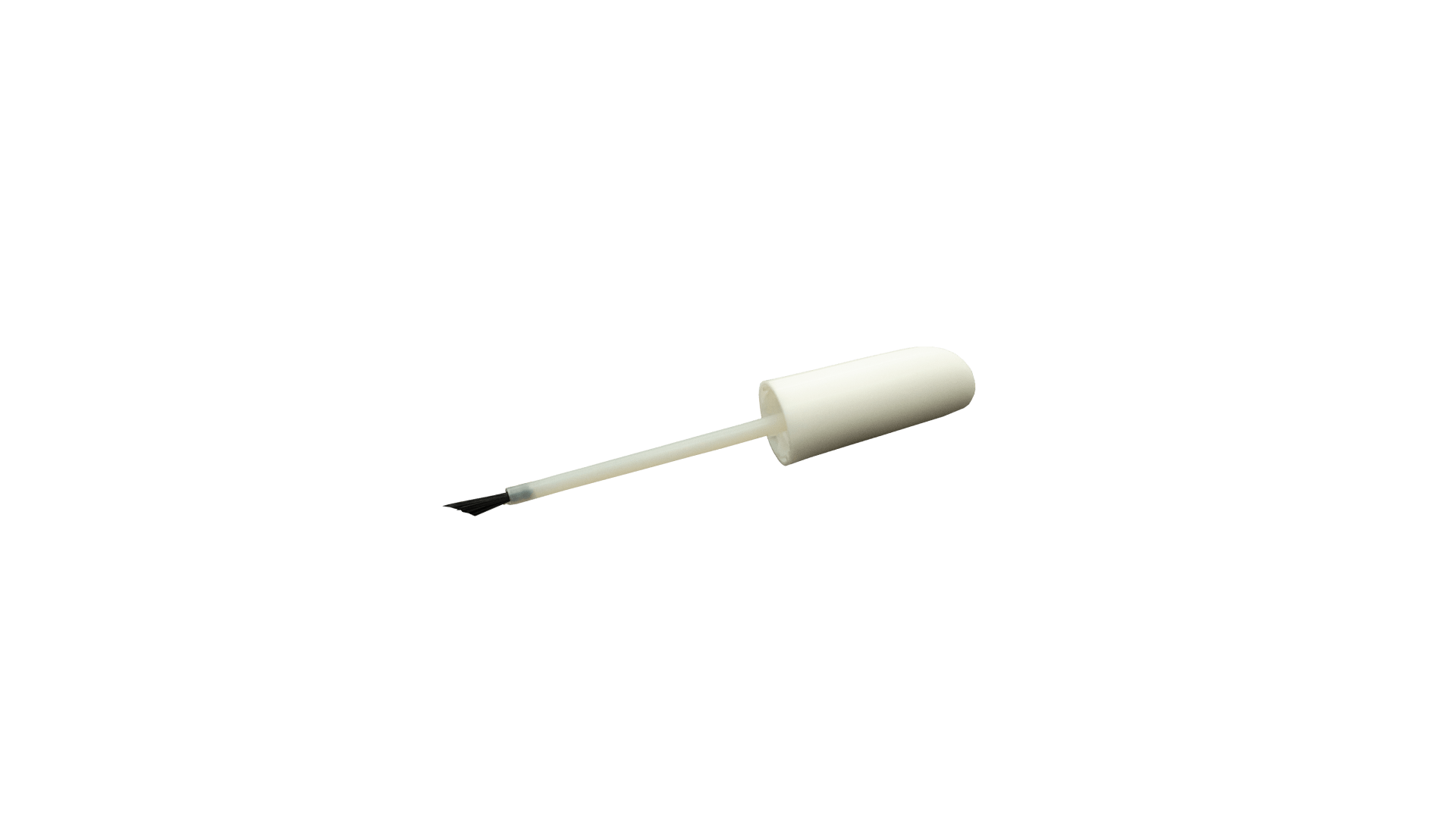 A cap from the JOWUA Touch-up Paint for Tesla Model S/3/X/Y, featuring an ultra-thin brush, is isolated on a white background at an angle. The visible dark bristles are ideal for precise applications or touching up Tesla paint chips with accuracy.