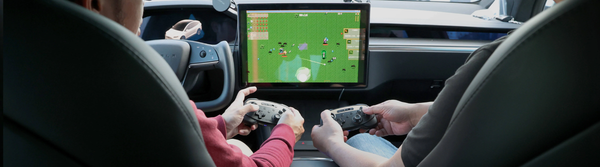 gaming in tesla with jowua controllers