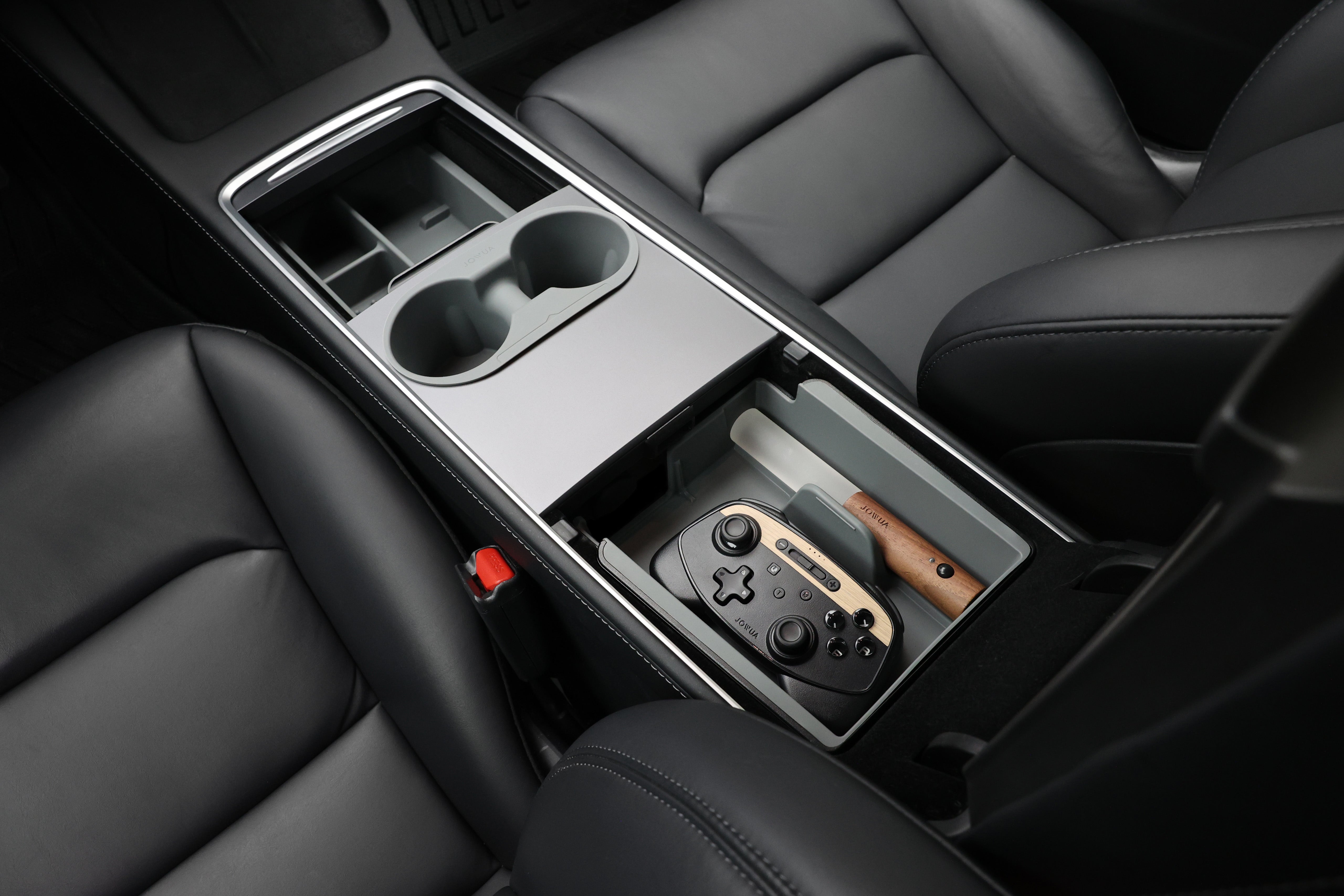 center console cup holder armrest area tesla car model 3 y gaming controller black 