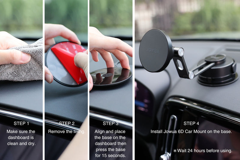 Dashboard Base for 6D Invisible Foldaway Car Mount jowua