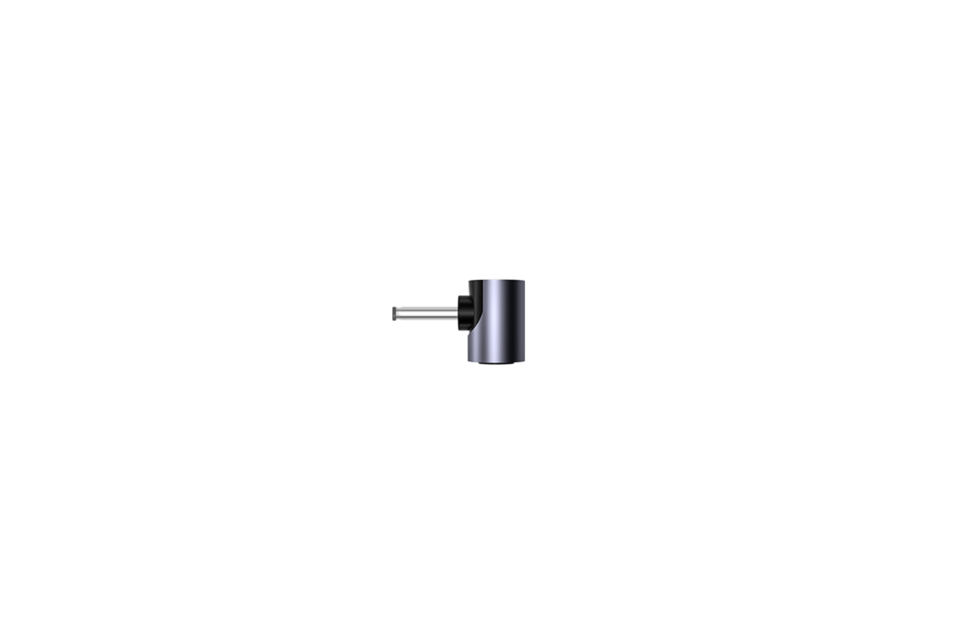 A 100W USB-C to Magnetic DC Charging Cable from JOWUA, featuring a sleek metallic finish and designed with a side grip similar to a small black metal mug or cup, is displayed against a black background.