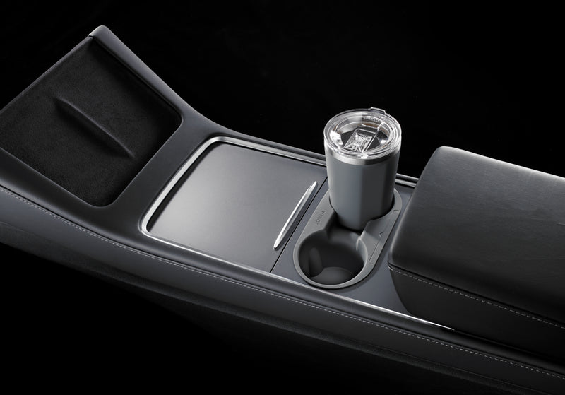 premium jowua cup holder for center console tesla car model 3 y new edition grey