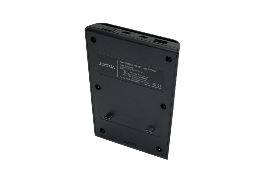 45W Dual USB-C Hub with LED Light | Model 3/Y (2021-2024) - JOWUA