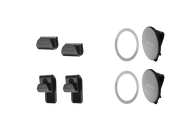 Four JOWUA All-in-One Interior Upgrade Sets for Model Y Juniper (2025+), each with a unique design, are displayed on a plain background.