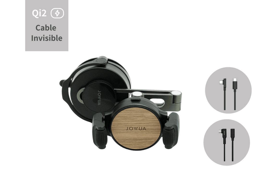 6D Tesla Compatible Invisible Foldaway Car Mount Qi2 Wireless