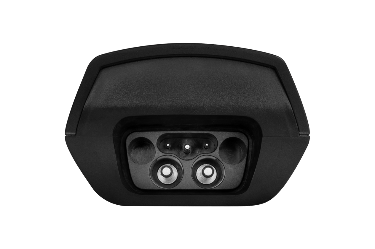 The JOWUA EV Mobile Connector (Type-2) is a black, portable charger with a front rectangular panel featuring three round sensors and a curved exterior, offering convenient 7.6kW charging for your vehicle.