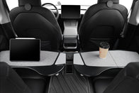 The interior of the contemporary Tesla Model S features premium PU leather seats paired with JOWUA