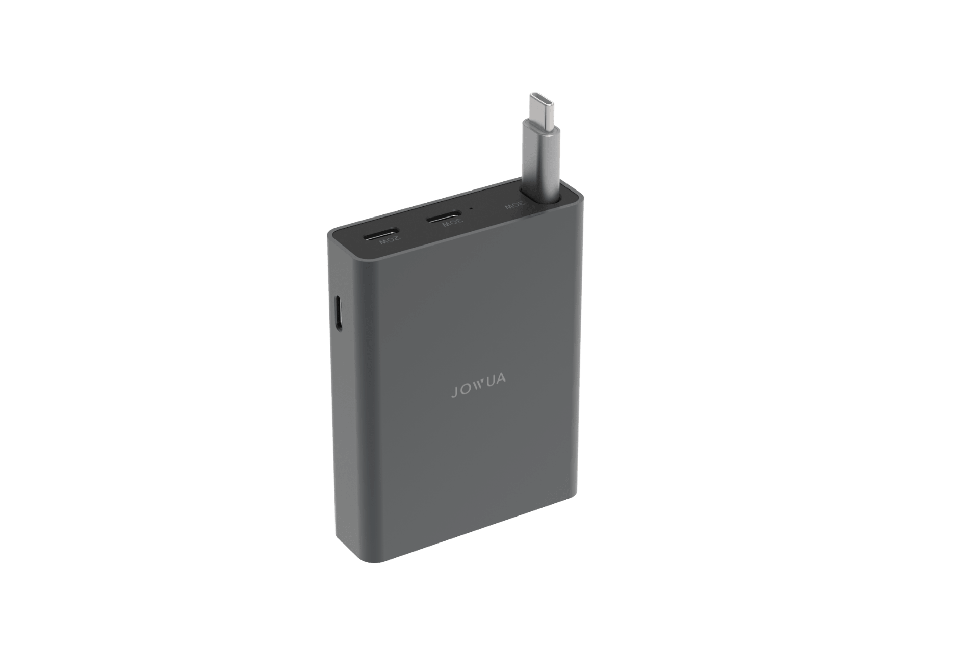 The JOWUA Center Console Organizer Set with Power HUB (Tesla Model 3 Standard 2026+) features a sleek black portable power bank with USB-C and USB-A ports, ideal for on-the-go charging right from your console.