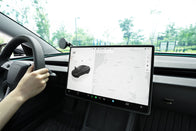 The driver navigates effortlessly with the JOWUA Tempered Glass Screen Protector on the Model Y Juniper
