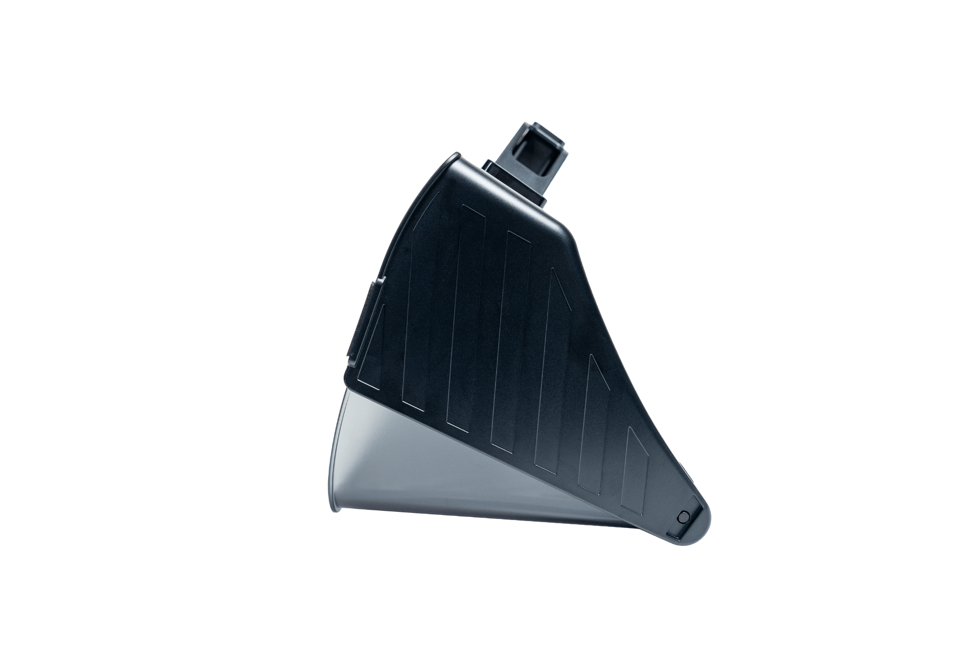 The JOWUA Under Screen Invisible Station Model 3 Highland (2024+)/Y Juniper (2025+) is a sleek black and gray plastic accessory with a minimalist wedge design, shown isolated on a white background.