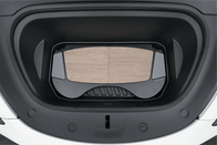 The JOWUA Model 3 All Weather Trunk Combo, designed for the reengineered Model 3 Highland (2024+), features a custom-fitted and stylish organizer for the front trunk (frunk). It is crafted with waterproof TPE material, wooden panels, and sleek black edges, seamlessly integrating as a modern trunk liner within the space.