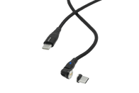 The JOWUA Magnetic Charging Cable USB-C to USB-C (1M-1.8M) comes in a sleek black design, featuring two detachable connectors optimized for fast charging. Its modern appearance against a plain white background makes it an ideal accessory for seamless integration into your Tesla Model 3 setup.